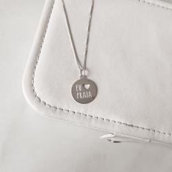 Colar pingente medalha eu amo praia 45cm