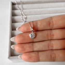 Colar pingente coração escrito filho 9mm 45cm