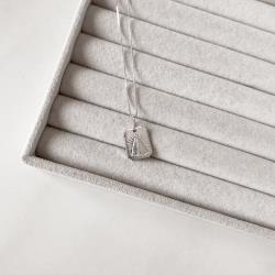 Colar pingente medalha Nsa. Sra. Aparecida desenhada 15mm 45cm