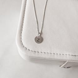 Colar pingente medalha letra Z 10mm 40cm