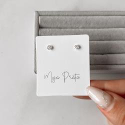 Brinco zircônia quadrada cristal 3mm