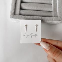 Brinco triângulo cravejado 3mm pingente triângulo isósceles 9mm