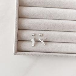 Brinco infantil sereia com zircônia gota cristal 12mm tarraxa baby