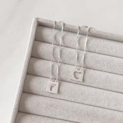 Escapulário placas pé e coração vazado v15 60cm