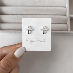 Brinco fio liso e cravejado 12mm