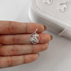 Pingente medalha oval São Jorge 17mm