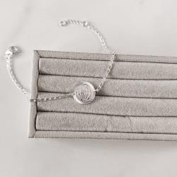 Pulseira entremeio medalha São Bento desenhada 15mm