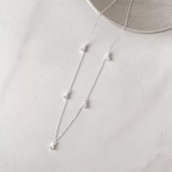 Colar pingentes zircônias gota 6mm corrente cartier 40+5cm