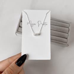 Colar entremeio bastão cravejado 7mm 40+5cm