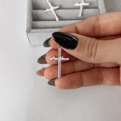 Pingente cruz escrito Amém 26mm