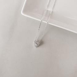 Colar zircônia coração com cravejado 9mm corrente cadeado 40+5cm