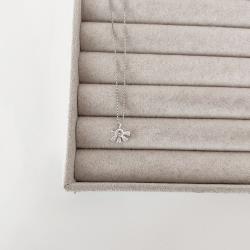 Colar pingente flor toda cravejada 11mm 45cm