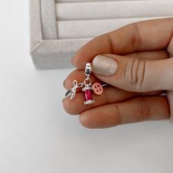 Berloque pingentes costura resina envelhecido