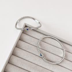 Pulseira Riviera 3.2 entremeio olho grego ródio