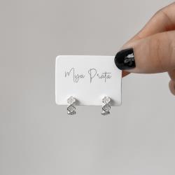 Argola click trevos cravejados 11mm