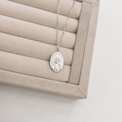 Colar pingente medalha São Pedro 20mm 45cm