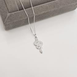 Colar pingente cobra com escamas 20mm 45cm