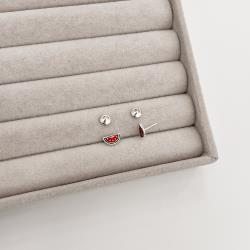 Brinco infantil melancia resina 8mm tarraxa baby