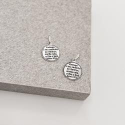 Pingente medalha Salmo 37:5 envelhecido 15mm