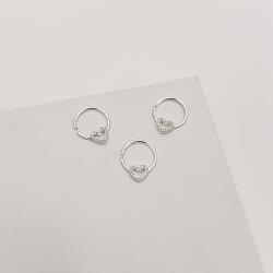 Piercing argola com coração vazado cravejado 11mm