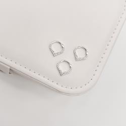 Piercing argola trava v cravejado 10mm orelha esquerda