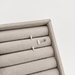 Piercing haste triângulo cravejado 6mm