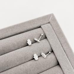 Piercing haste mão desenhada com zircônia 7mm