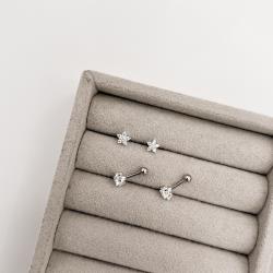 Piercing haste flor cravejada 5mm 