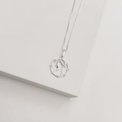 Colar pingente medalha Nsa. Sra. de Fátima com zircônias 15mm 45cm