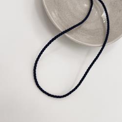 Choker cordão trançado azul marinho 2mm 40+5cm
