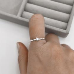 Anel solitário zircônia 3mm