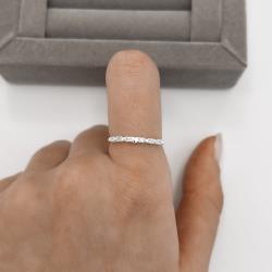 Anel meia aliança com corações