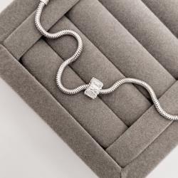 Berloque separador zircônias retangulares cristal 9mm