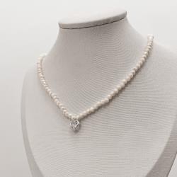 Choker cristal off irisado 4mm pingente zircônia coração cristal 8mm 40+5cm