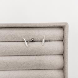 Piercing haste palitos fio bolinha e cravejado 11mm orelha direita