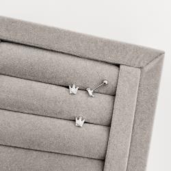 Piercing haste coroa cravejada 5mm