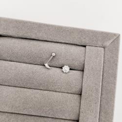 Piercing haste sol com zircônias 6mm