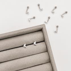 Piercing haste lua com zircônia 6mm