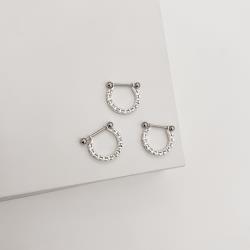 Piercing conch círculos com zircônias 16mm haste