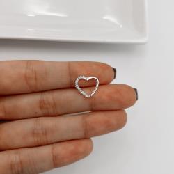 Piercing argola coração trava cravejado10mm orelha direita