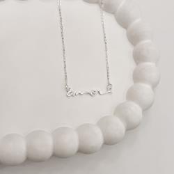 Colar escrito amor 28mm corrente cadeadinho 40+5cm