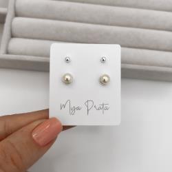 Dupla bola 3mm e meia pérola 5mm