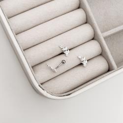 Piercing haste hera detalhe zircônia 10mm orelha esquerda