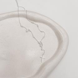 Colar Nsa. Sra. Aparecida terço com zircônias 45cm com alongadora