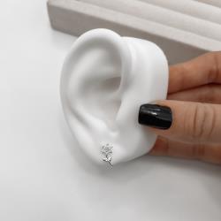 Brinco flor com zircônias 12mm