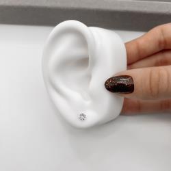 Brinco zircônia redonda cristal 4mm