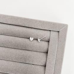 Brinco zircônia coração cristal 5mm