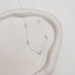 Colar entremeios zircônias gota e redonda 7mm 40+5cm