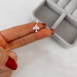 Berloque pingente árvore com zircônias 11mm