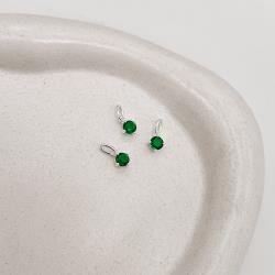 Pingente zircônia redonda esmeralda 5mm
